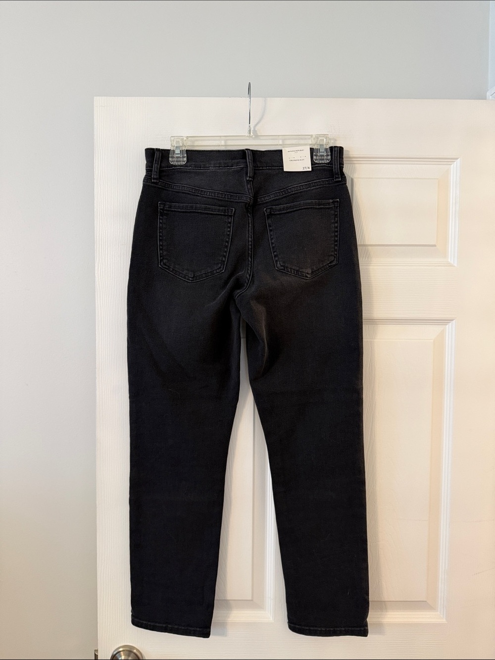 Banana Republic Girlfriend Jeans Black High-Rise Slim Straight Jeans size 27/4 - Picture 4 of 8